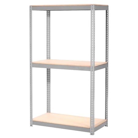 Global Industrial Expandable Starter Rack 72x36x84 3 Level Wood Deck 750 lb. Cap Per Level GRY B2297211